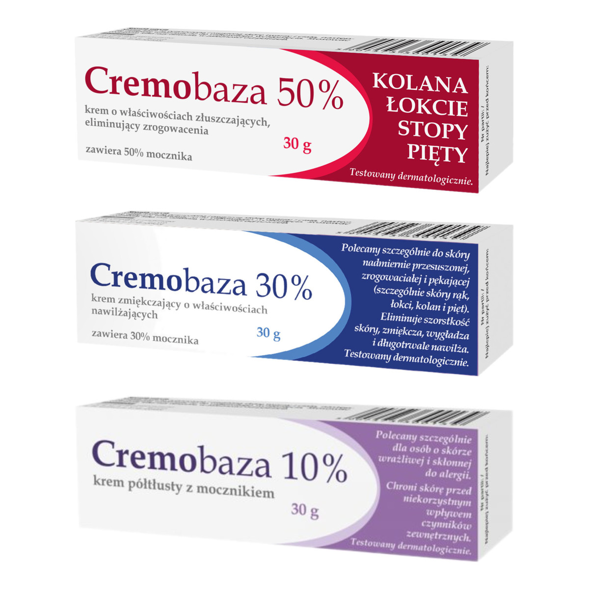 Cremobaza Krem złuszczajacy 50% + zmiękczający 30% + nawilżający10%