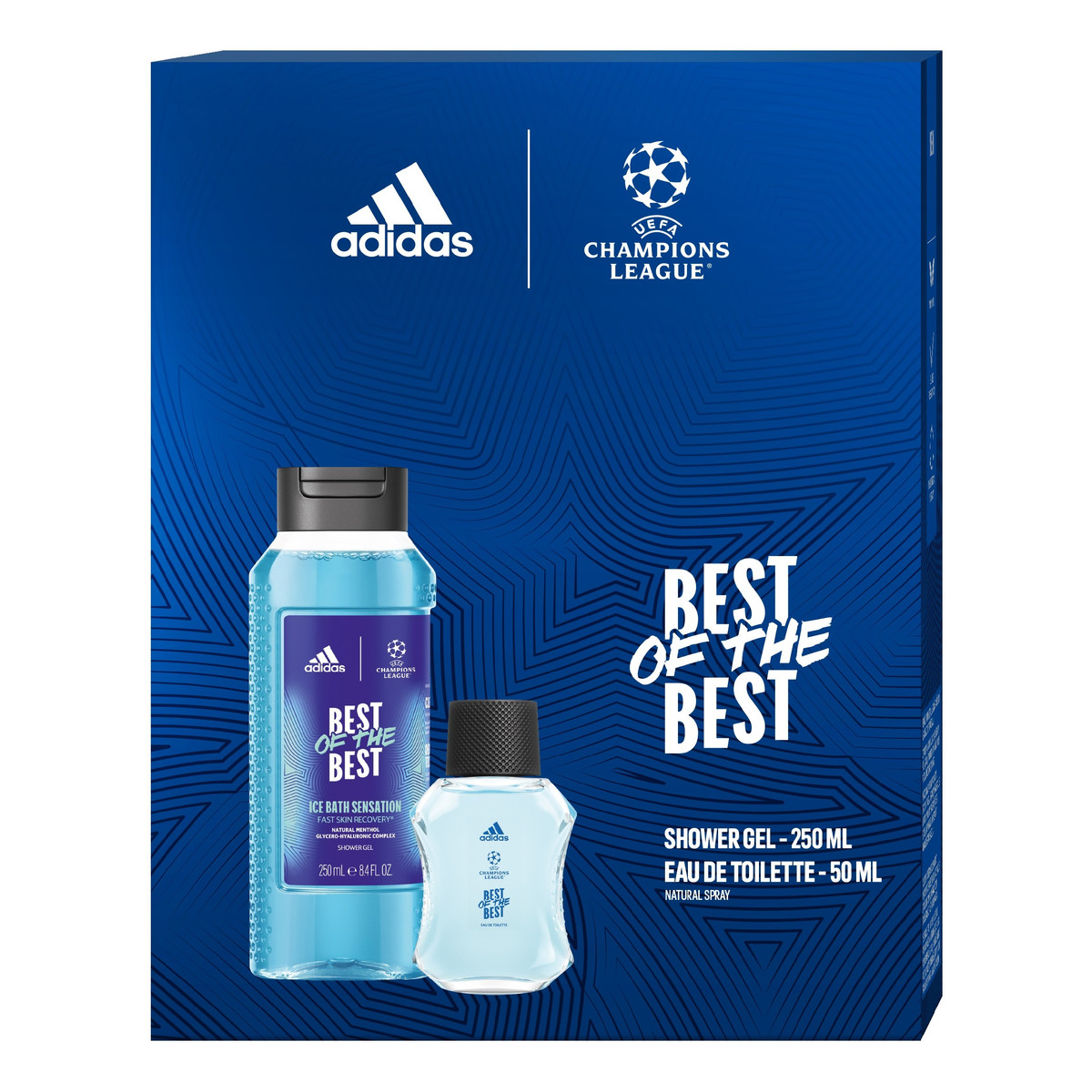 Adidas ADIDAS UEFA CHAMPIONS LEAGUE Zestaw prezentowy best of the best (woda toaletowa 50ml+żel pod prysznic 3w1 250ml)