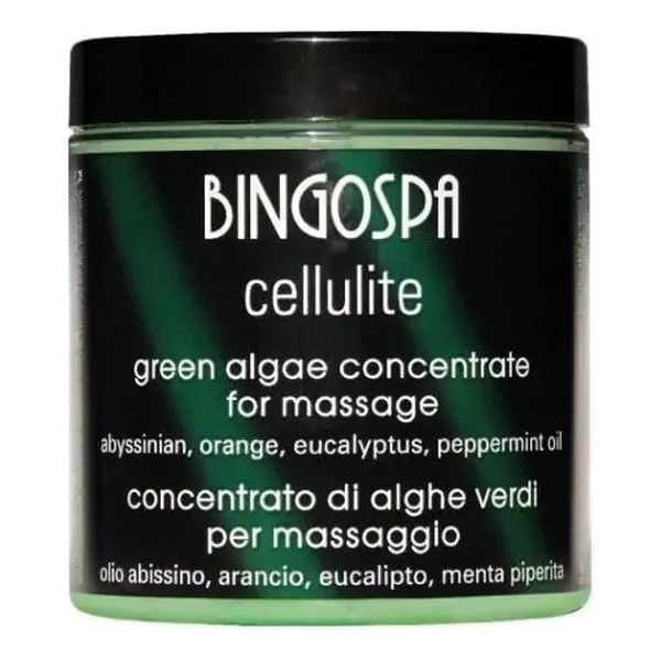 BingoSpa Cellulite Koncentrat alg zielonych do masażu z olejem abisyńskim, pomarańczowym, eukaliptusowym i miętowym 250g