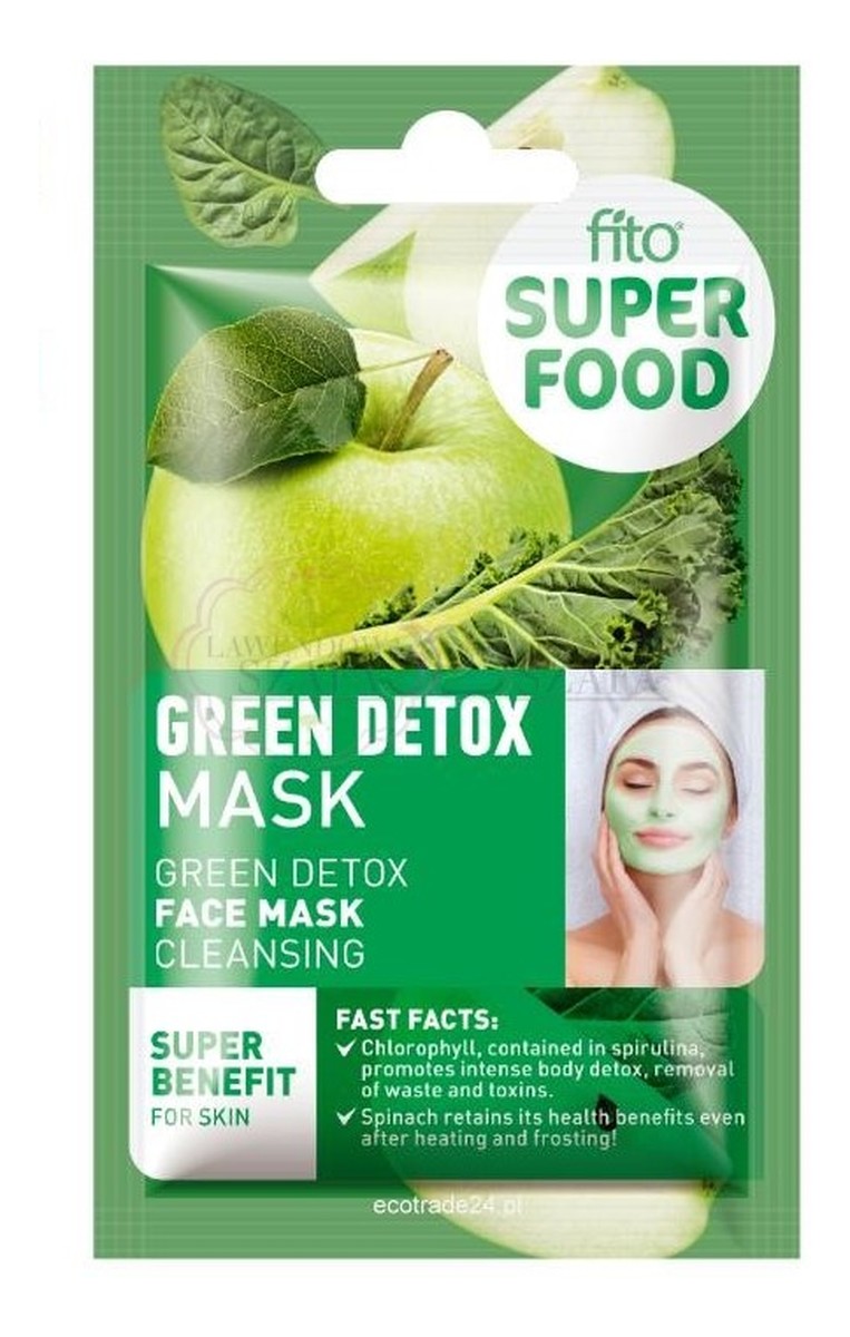 Maska do twarzy, oczyszczanie, zielony detox