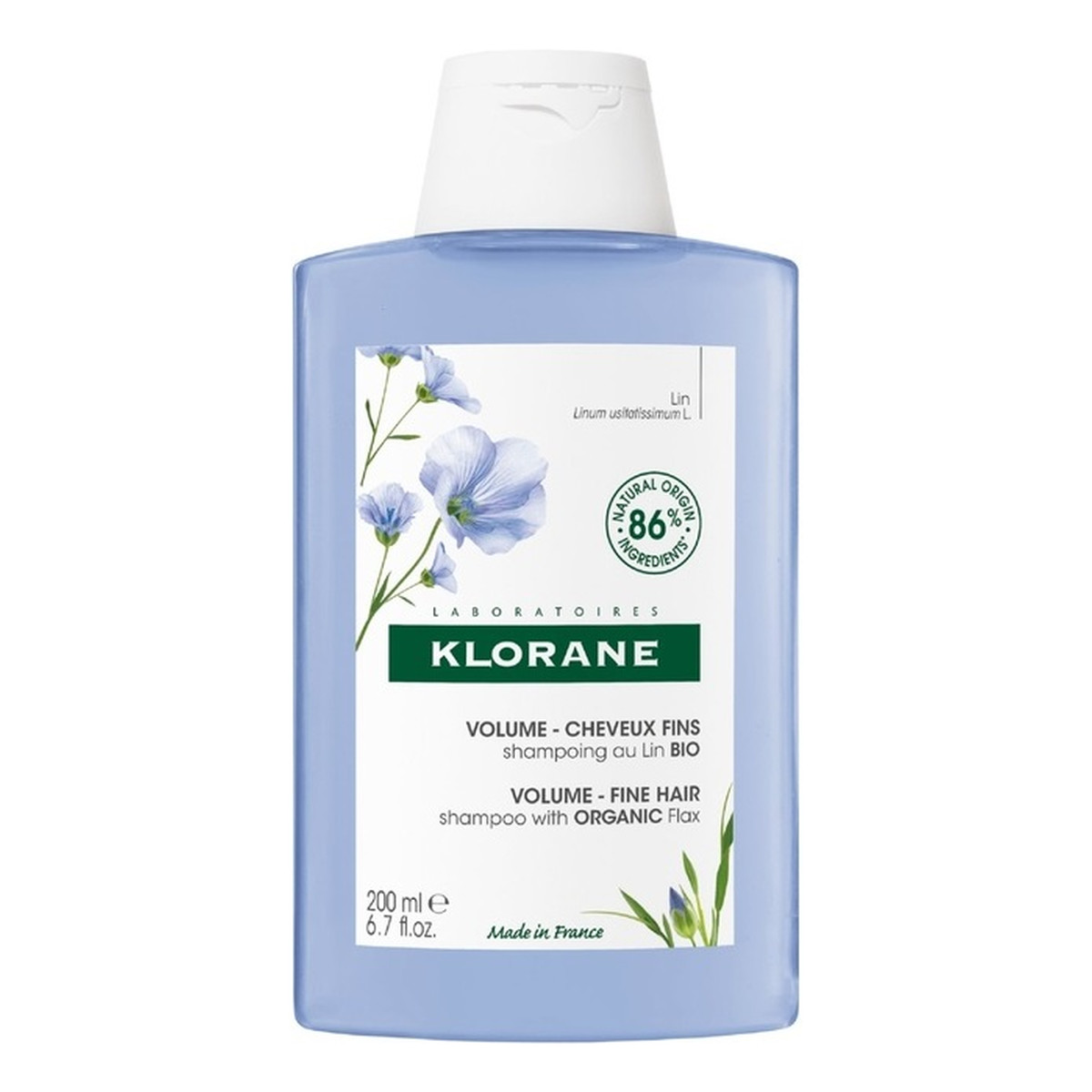 Klorane Volume Fine Hair Shampoo Szampon z lnem nadający objętości 200ml