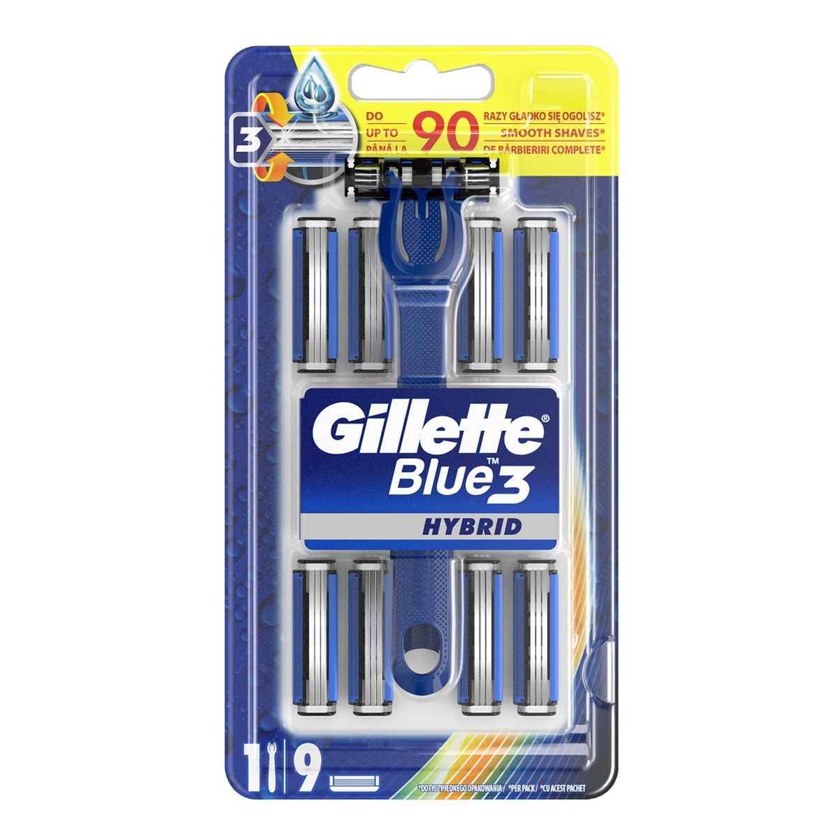 Gillette Blue 3 hybrid maszynka do golenia + 9 wymiennych kładów