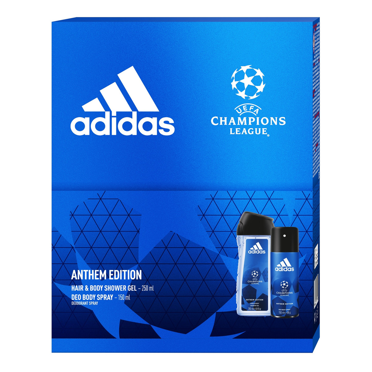 Adidas UEFA Anthem Edition Men Zestaw prezentowy deo spray 150ml+żel pod prysznic 250ml