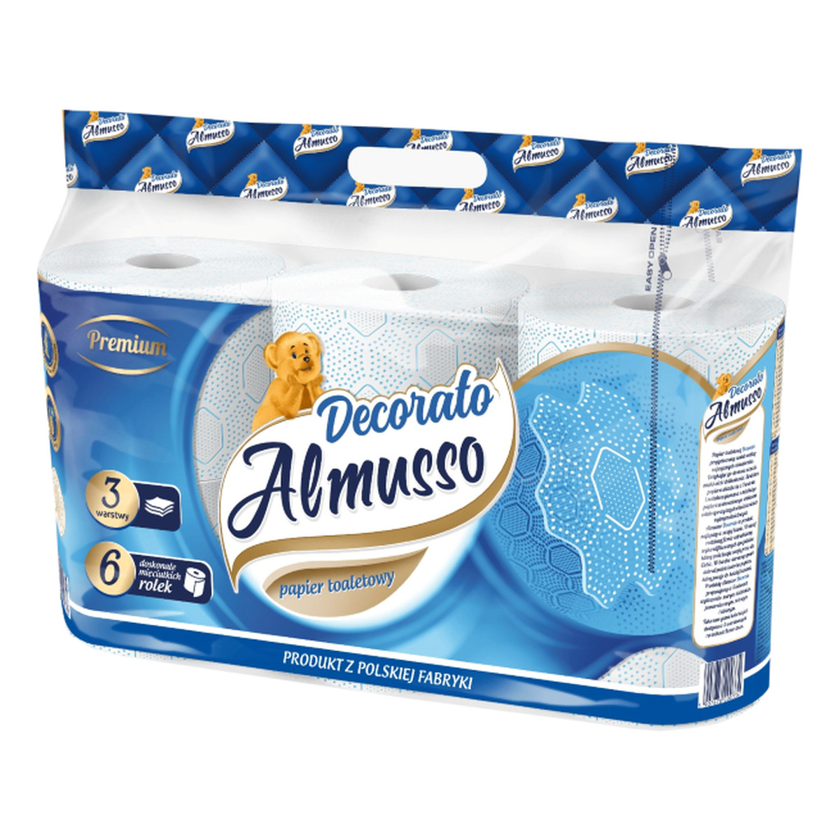 Almusso Decorato Papier Toaletowy 3-Warstwowy Niebieski 1op.-6szt.