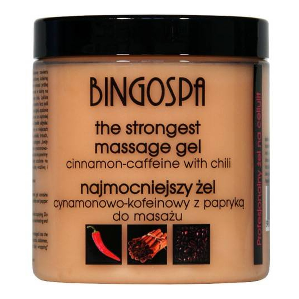 BINGOSPA Najmocniejszy żel cynamonowo-kofeinowy z Papryką Nawilżający i wygładzający żel do masażu redukujący tkankę tłuszczową 250g