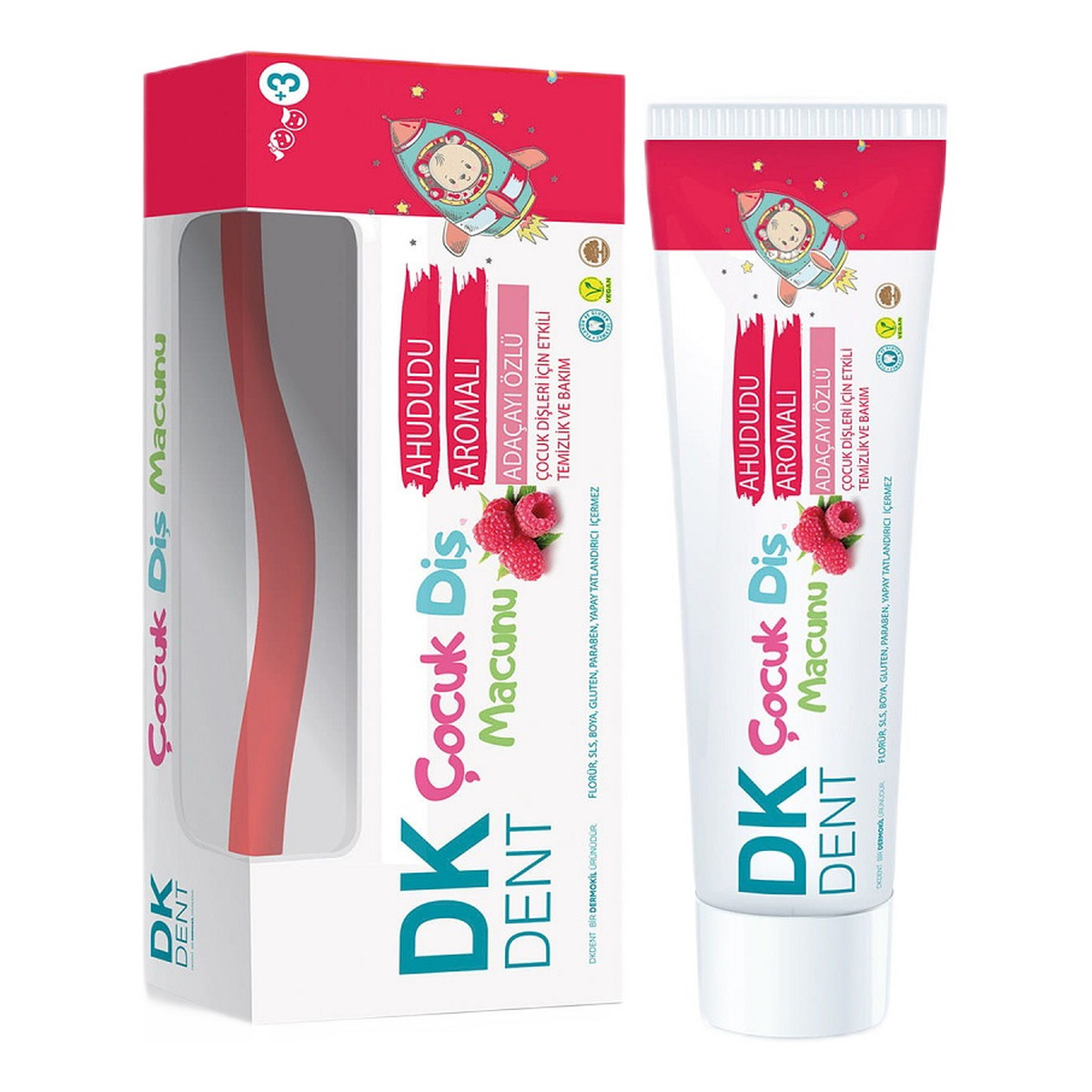 Dermokil Dk dent pasta do zębów dla dzieci malinowa 50ml + szczoteczka