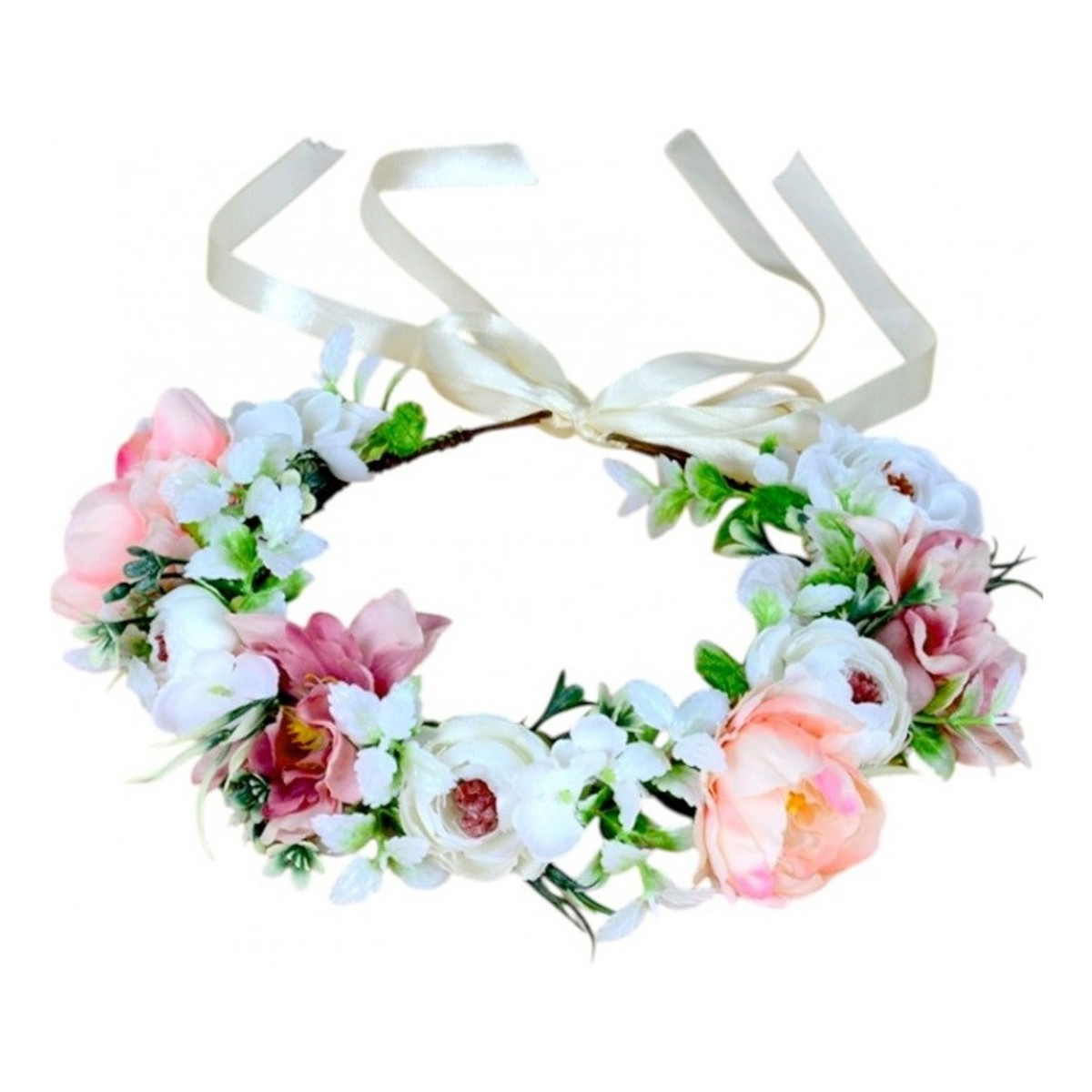 Ecarla Wianek,opaska do włosów z kwiatów BOHObW101