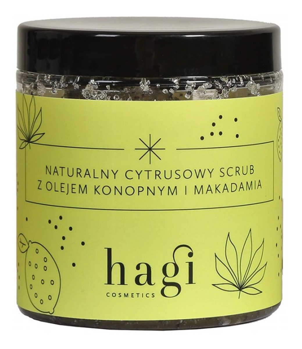 Naturalny cytrusowy scrub do ciała z olejem konopnym i makadamia