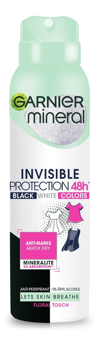 Dezodorant spray Invisible Protection 48h Floral Touch - Black White Colors