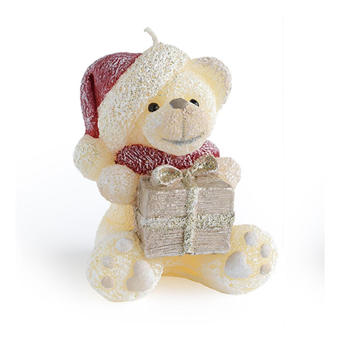 Świeca TEDDY Świąteczny figurka Krem