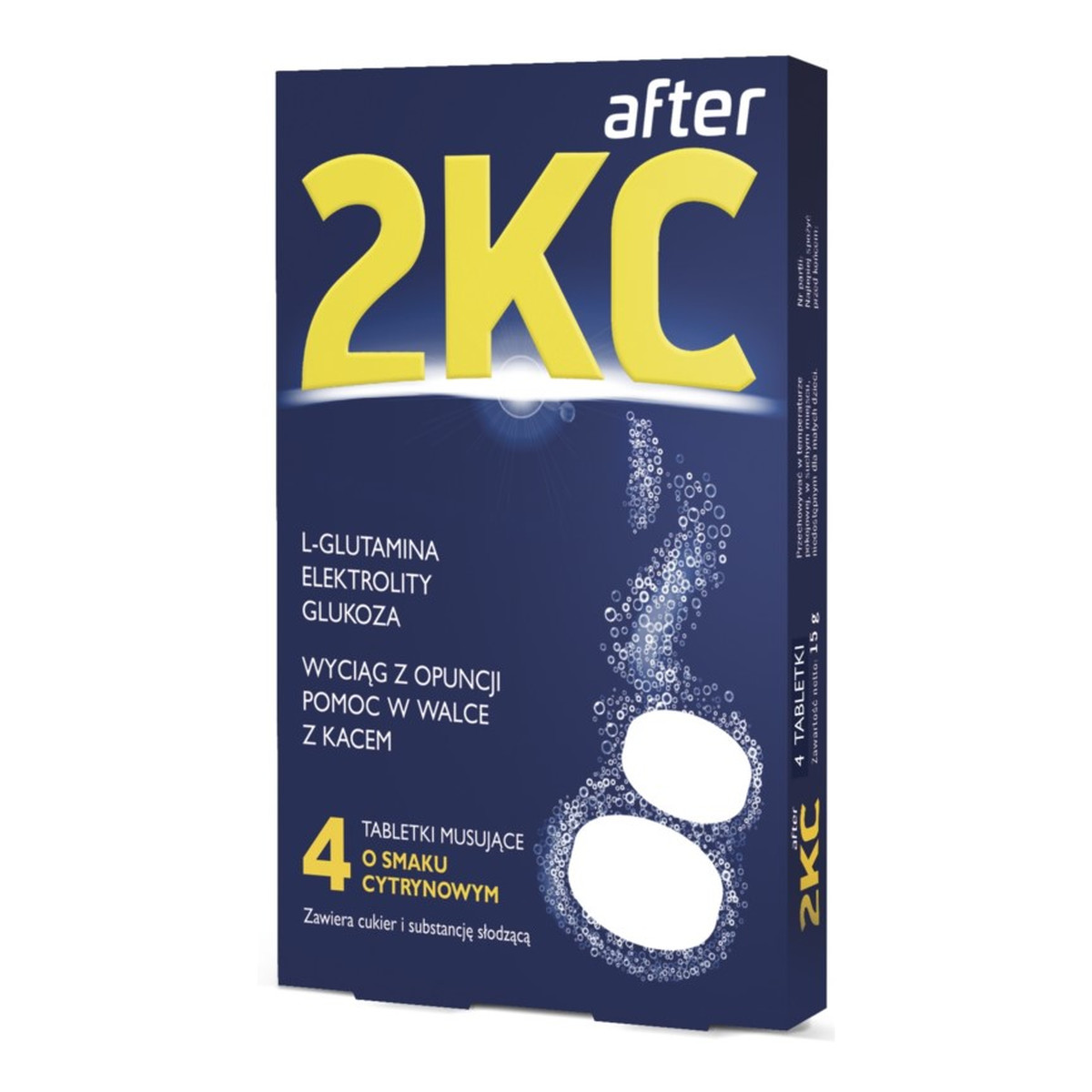 2KC L-glutamina elektrolity glukoza pomoc w walce z kacem 4 tabletki musujące