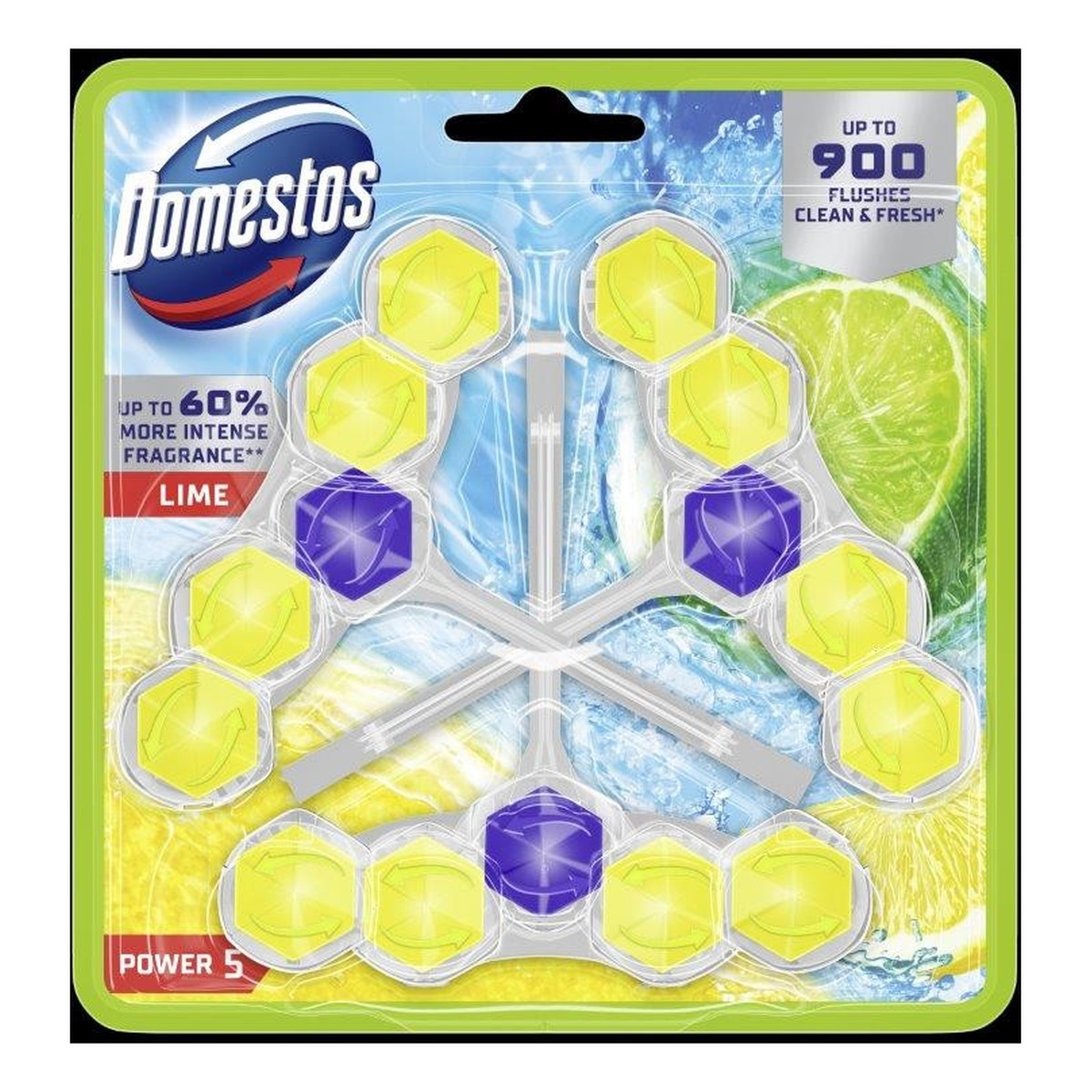 Domestos kostka toaletowa power 5 lime 3 x 50 g 150g