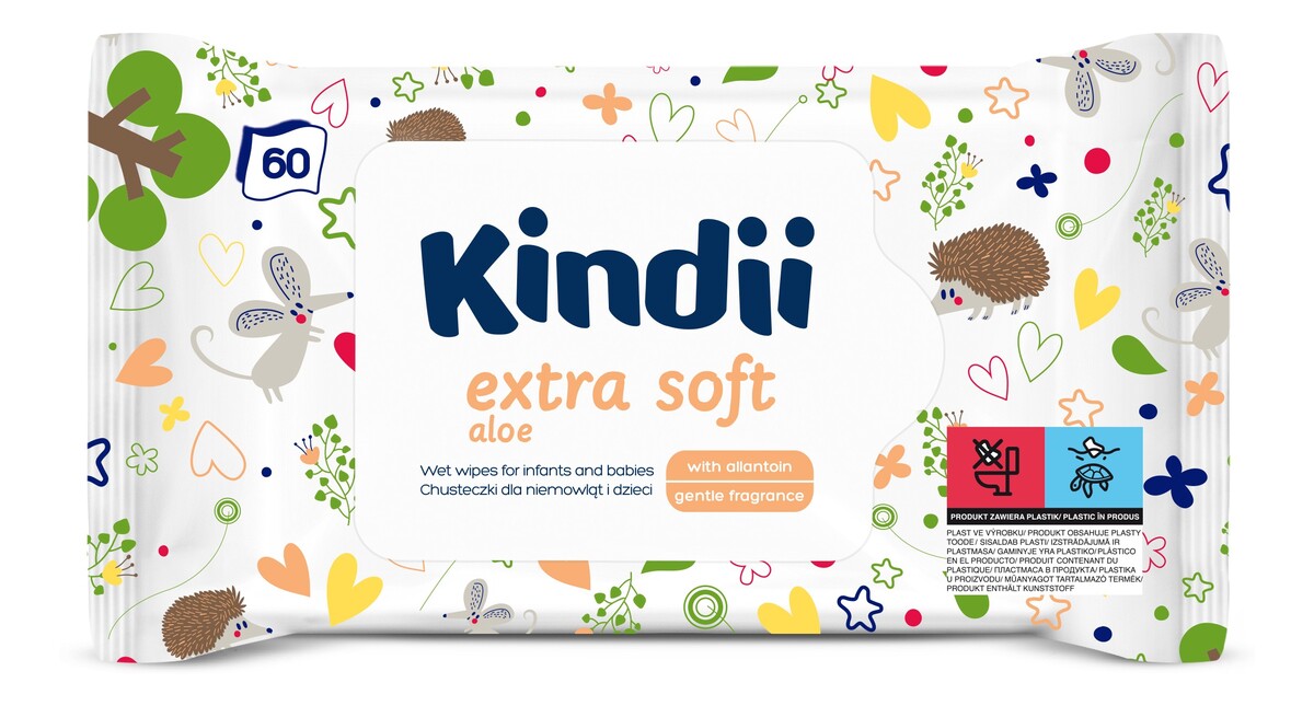 Extra Soft Chusteczki oczyszczające dla niemowląt i dzieci Aloe 60szt