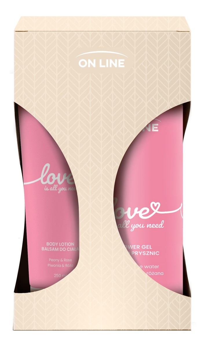 Zestaw prezentowy love is all you need (żel pod prysznic 500ml + balsam do ciała 250ml)