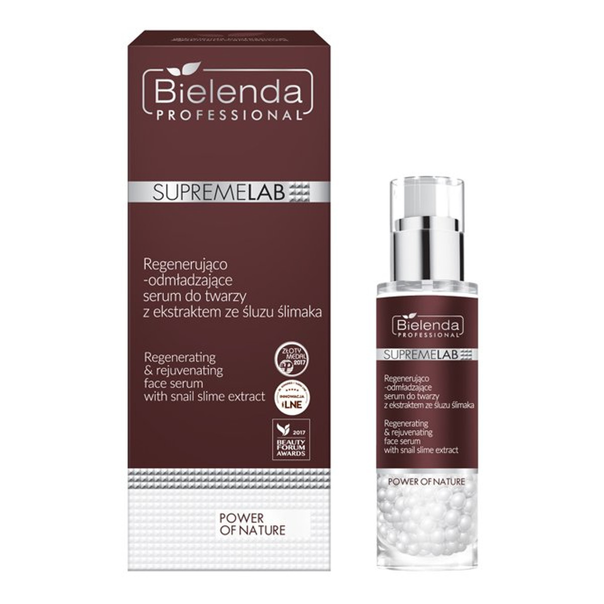 Bielenda Professional SUPREMELAB power of nature regenerująco-odmładzające serum do twarzy z ekstraktem ze śluzu ślimaka 30g