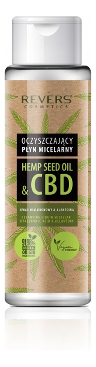 Oczyszczający płyn micelarny z naturalnym olejem konopnym z CBD