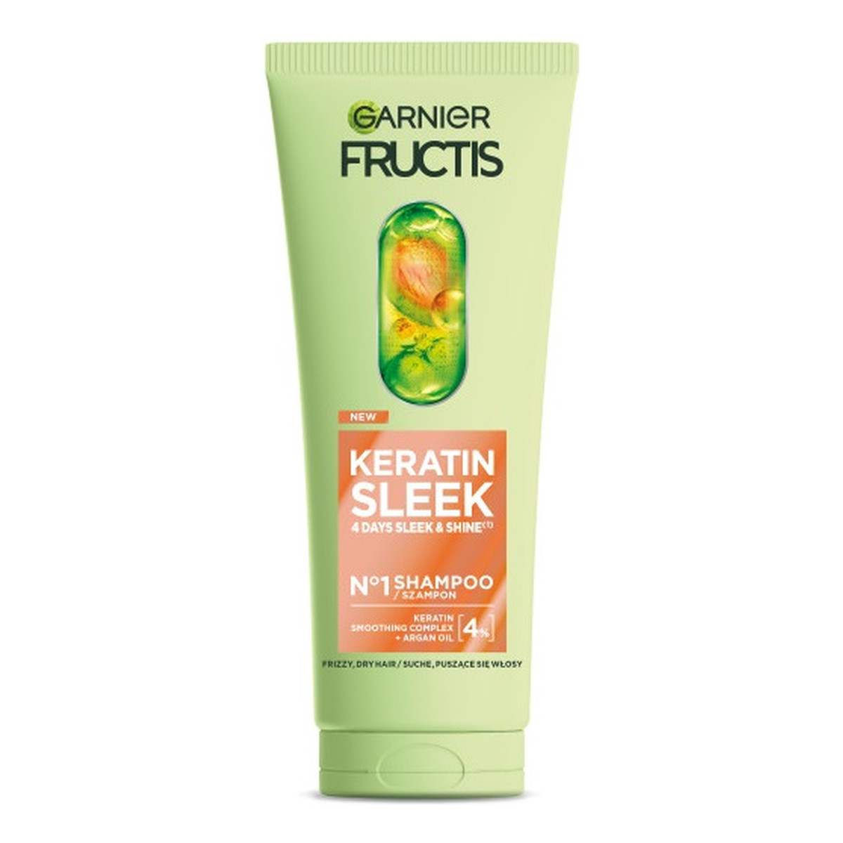 Garnier Fructis Keratin Sleek szampon do włosów suchych i puszących się 200ml