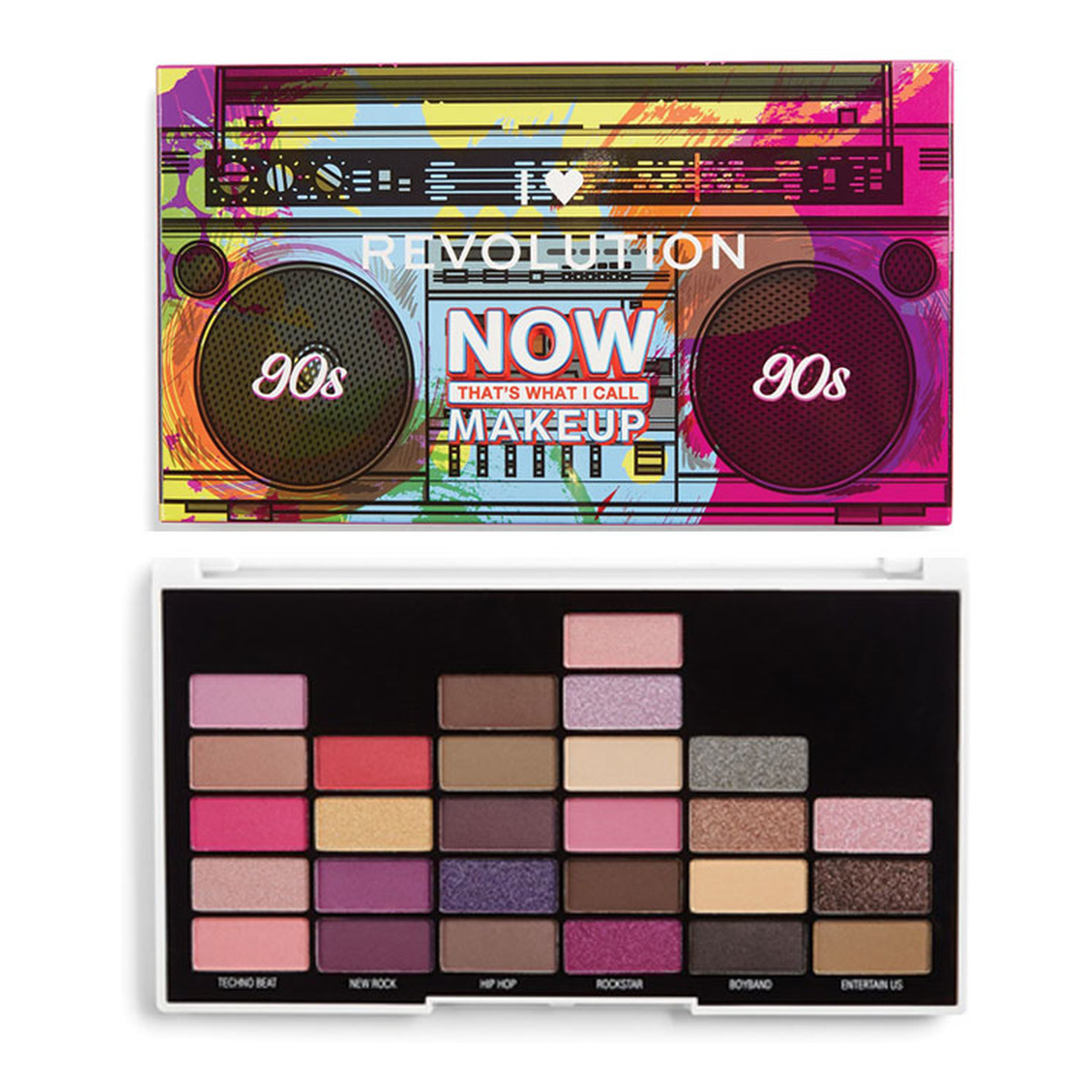 Makeup Revolution I Heart Revolution paleta 27 cieni do powiek Now That's What I Call Makeup 90s