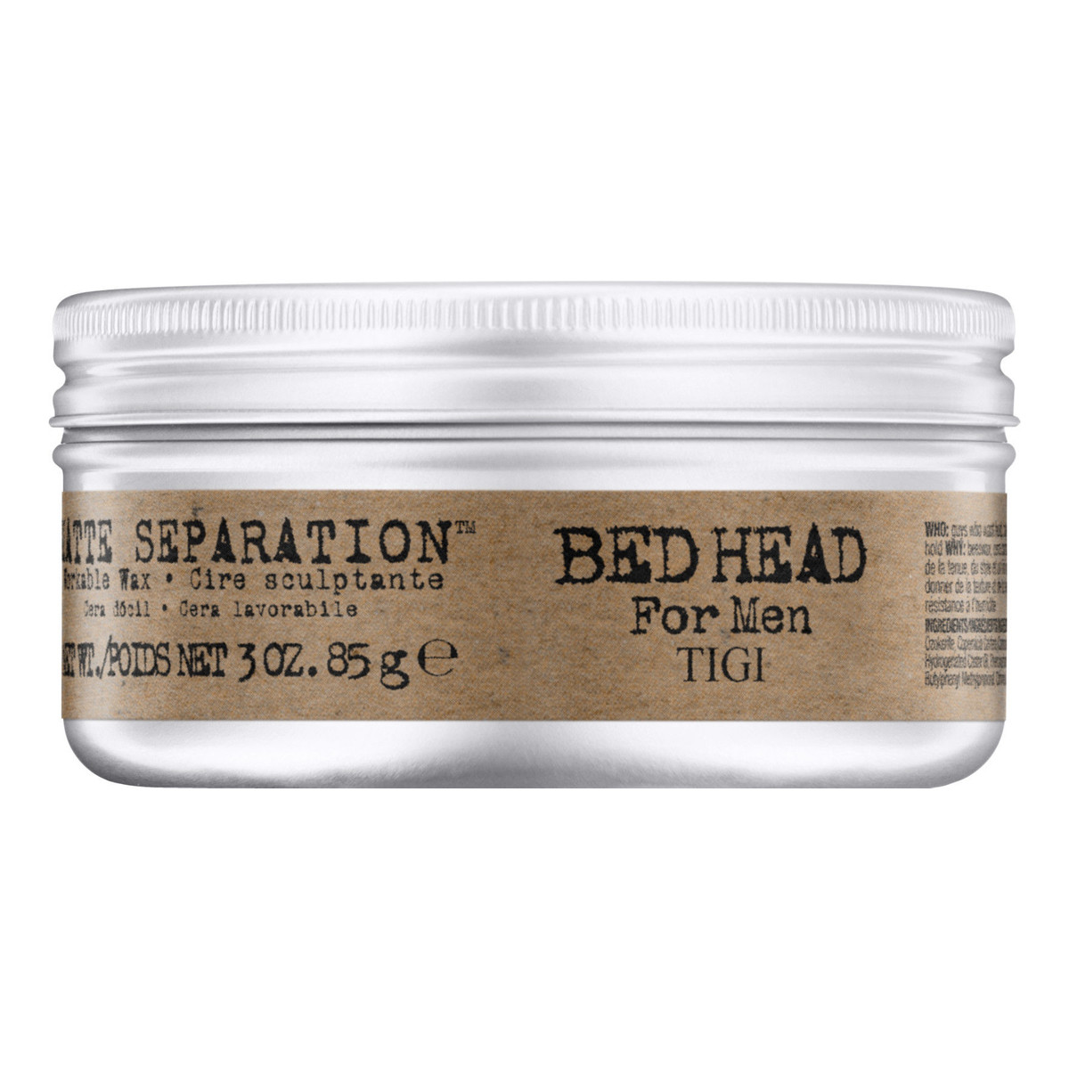 Tigi BED HEAD MATTE SEPARATION - Matowy wosk do włosów DLA MĘŻCZYZN 85g