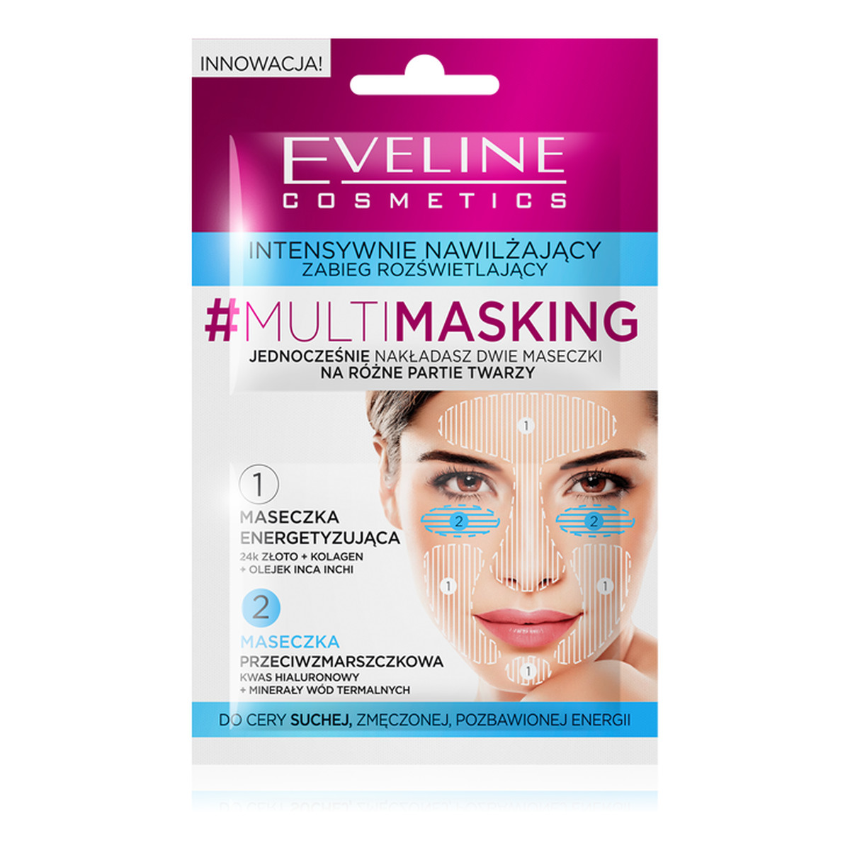 Eveline Multi - Masking Maseczka Do Twarzy Intensywnie Nawilżający Zabieg Rozświetlający 10ml