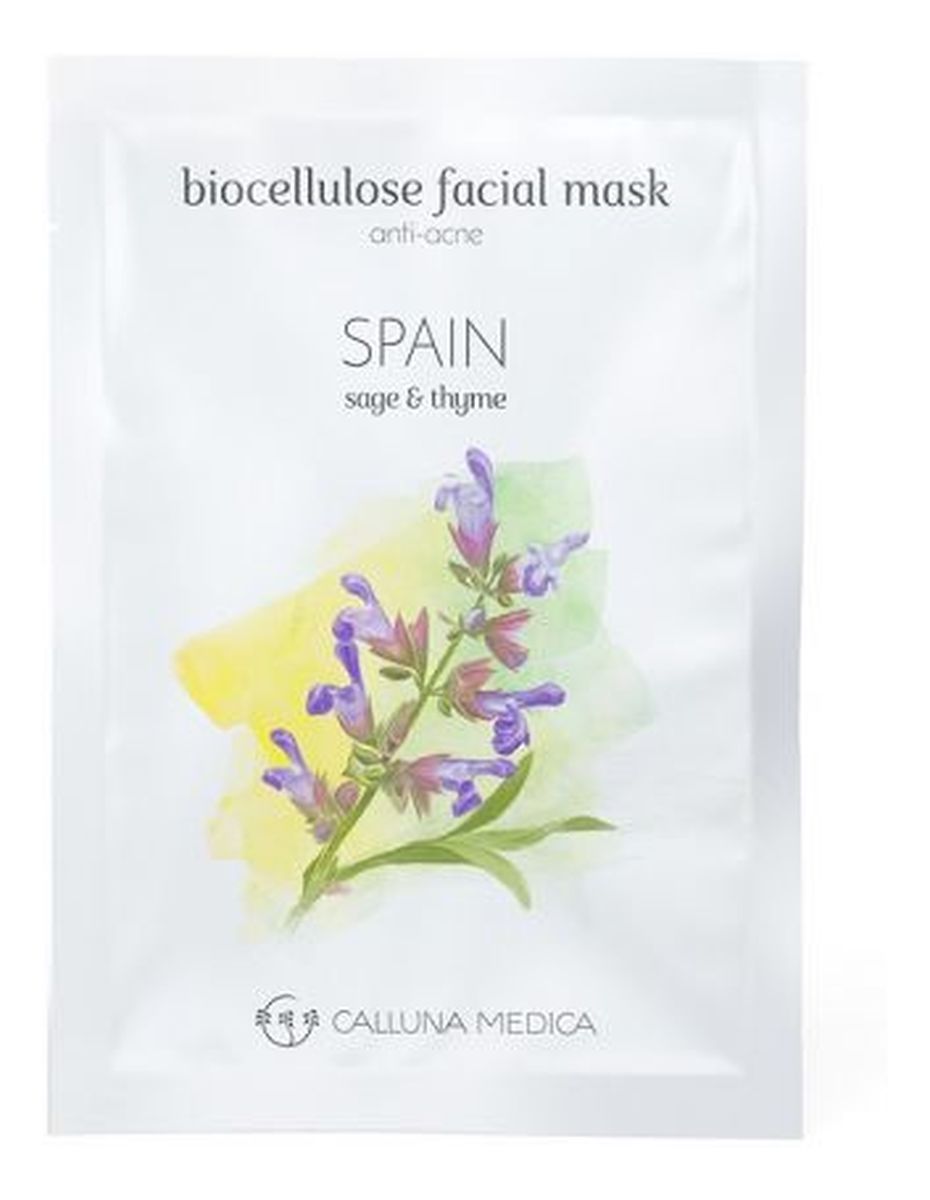 Spain znti-Acne Biocellulose Facial Mask przeciwtrądzikowa maseczka z biocelulozy Sage & Thyme