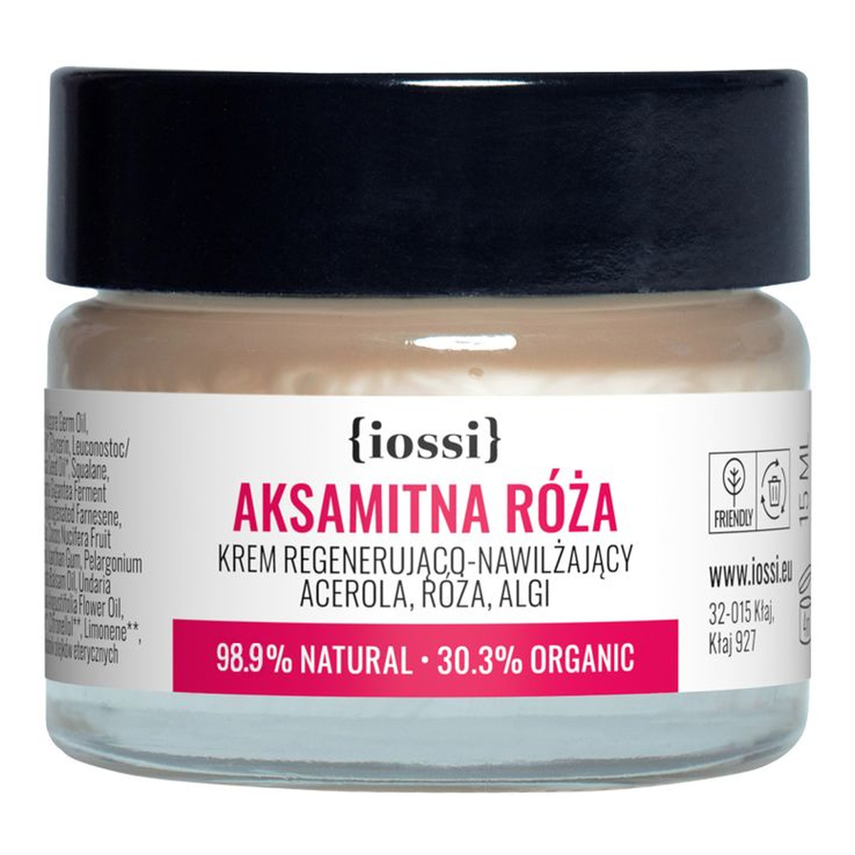 Iossi Aksamitna Róża regenerująco nawilżający krem z acerolą różą i algami 15ml