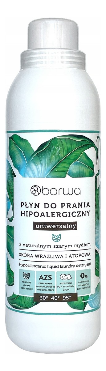 płyn do prania do tkanin białych i kolorowych dla osób podatnych na alergie i problemy skórne