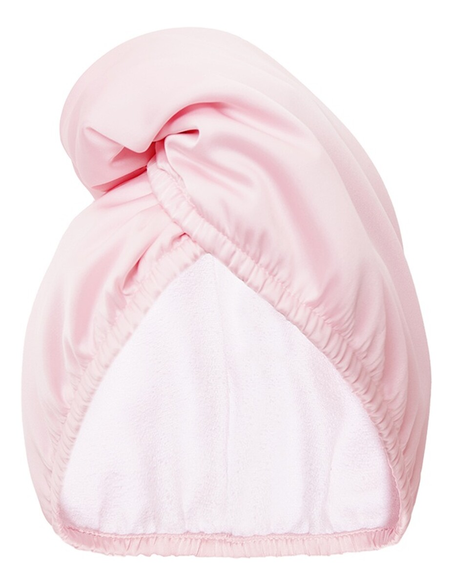 Dwustronny turban do włosów z mikrofibry i wegańskiej satyny szybkie suszenie anti-frizz satin pink