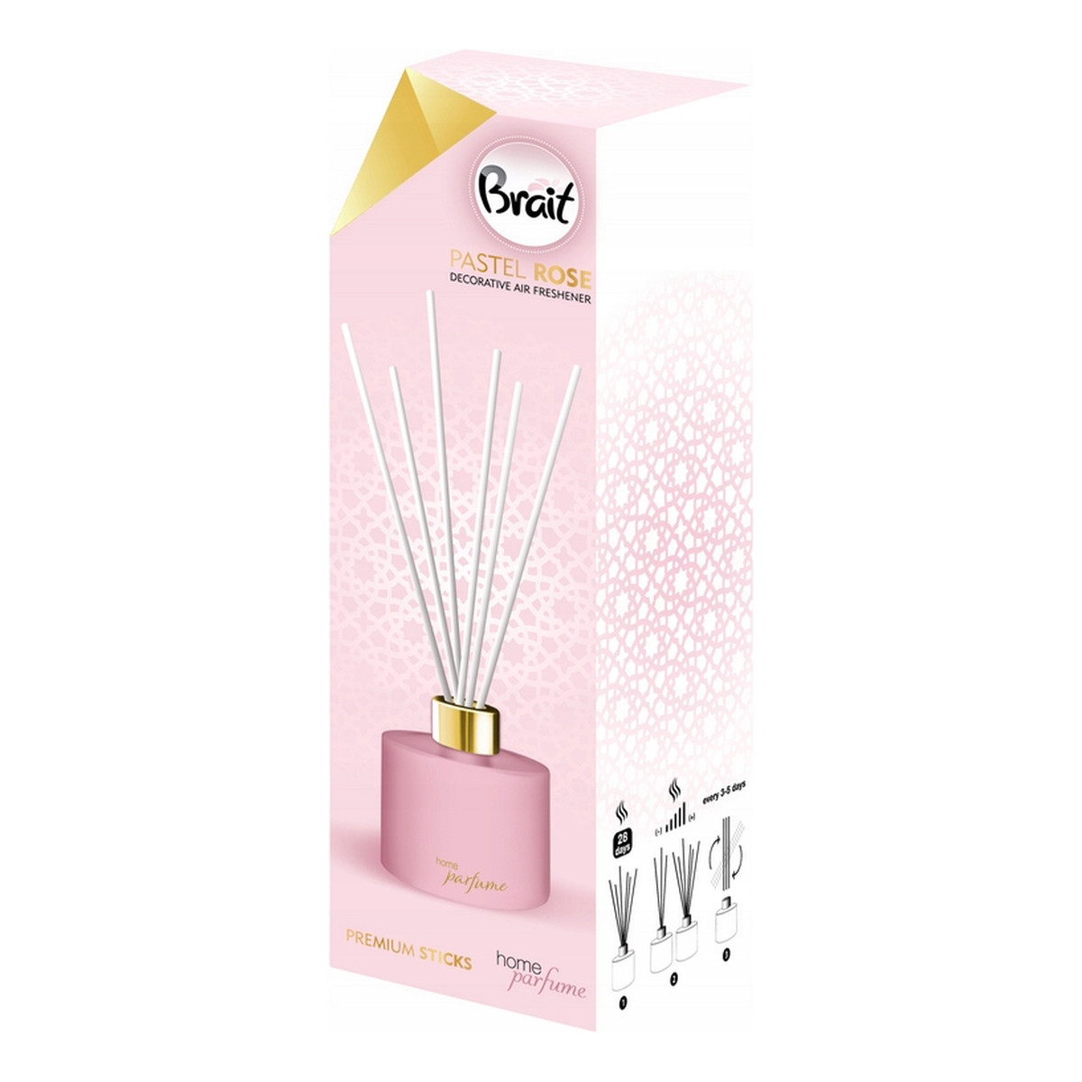 Brait Home Parfume Decorative Olejek zapachowy + patyczki Pastel Rose 100ml