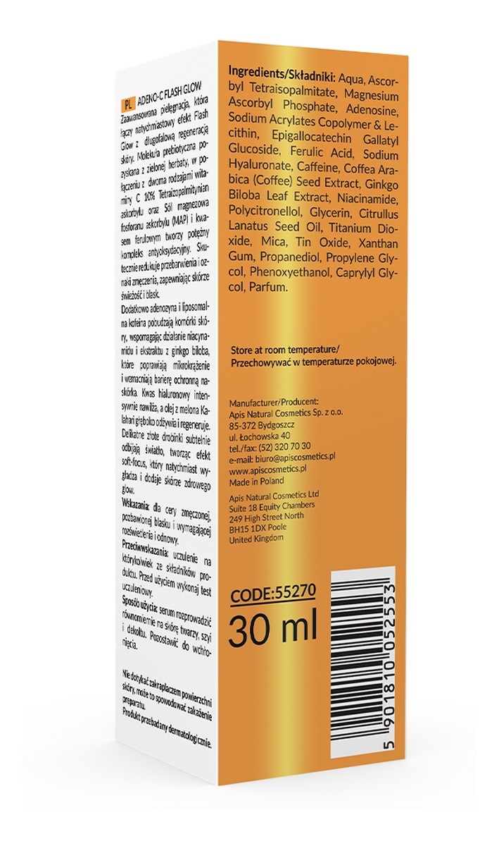 HOME TERAPIS Rozświetlające serum do twarzy z witaminą C i kwasem ferulowym