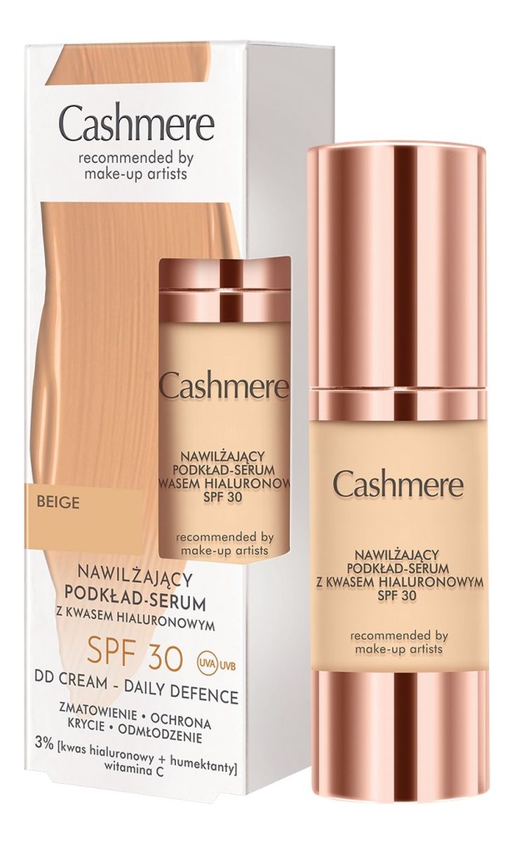 Nawilżający podkład-serum z kwasem hialuronowym spf30 02 beige