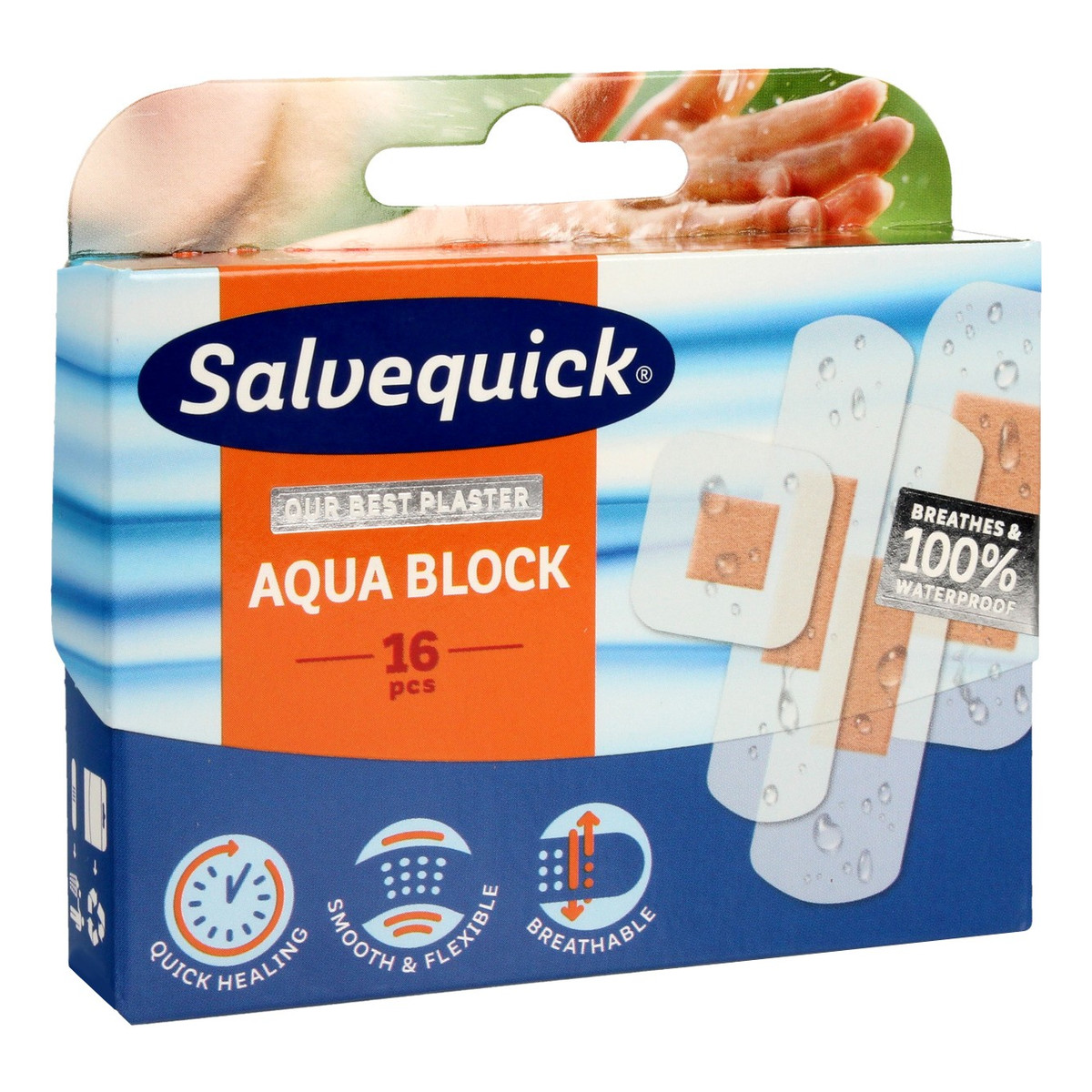 Salvequick Aqua Block plastry opatrunkowe 1op. (16 szt.)