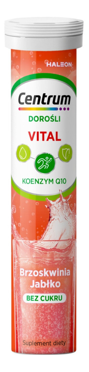 Dorośli suplement diety brzoskwiniowo-jabłkowy 20 Tabletek musujących