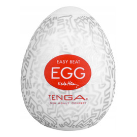 Easy beat egg keith haring party jednorazowy masturbator w kształcie jajka