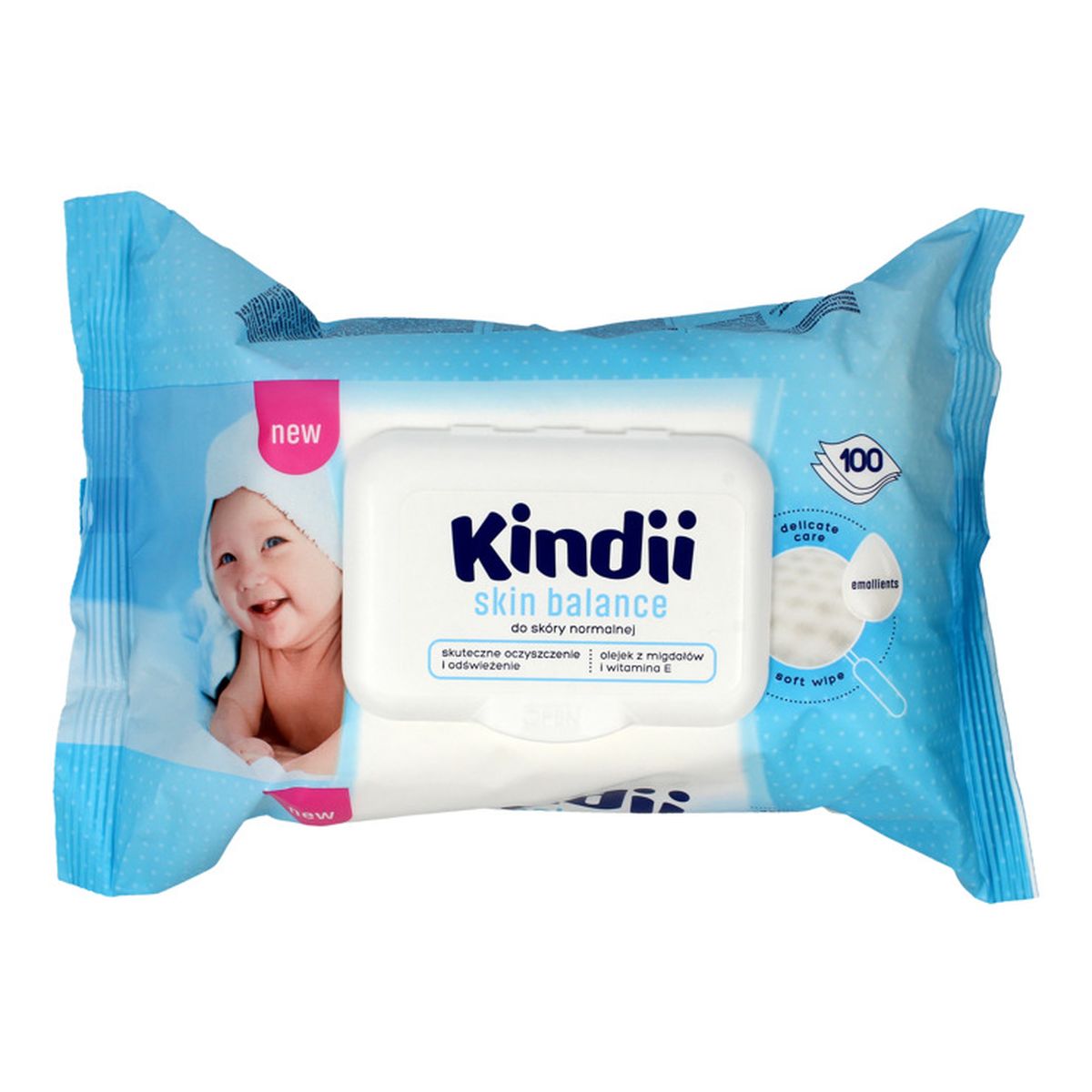 Kindii Skin Balance chusteczki oczyszczające dla niemowląt 100 szt
