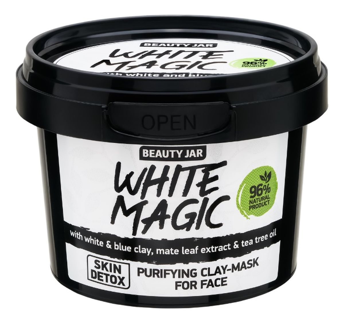 White magic oczyszczająca maska do twarzy z wyciągiem z liści mate