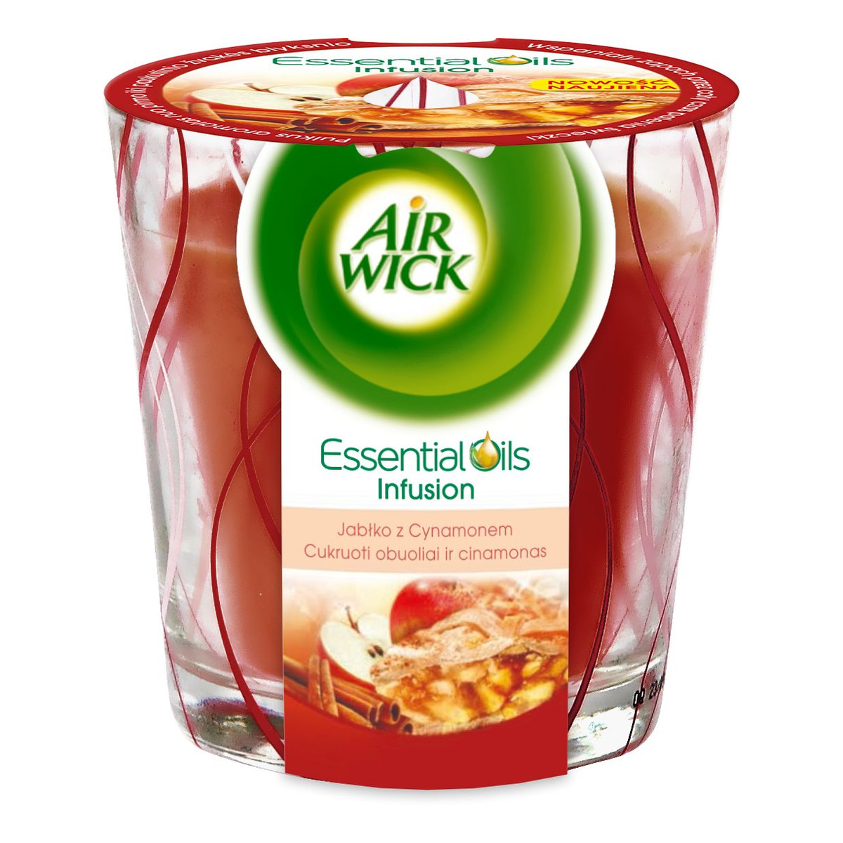 Air Wick Essential Oils Infusion świeczka zapachowa Jabłko z Cynamonem 105g