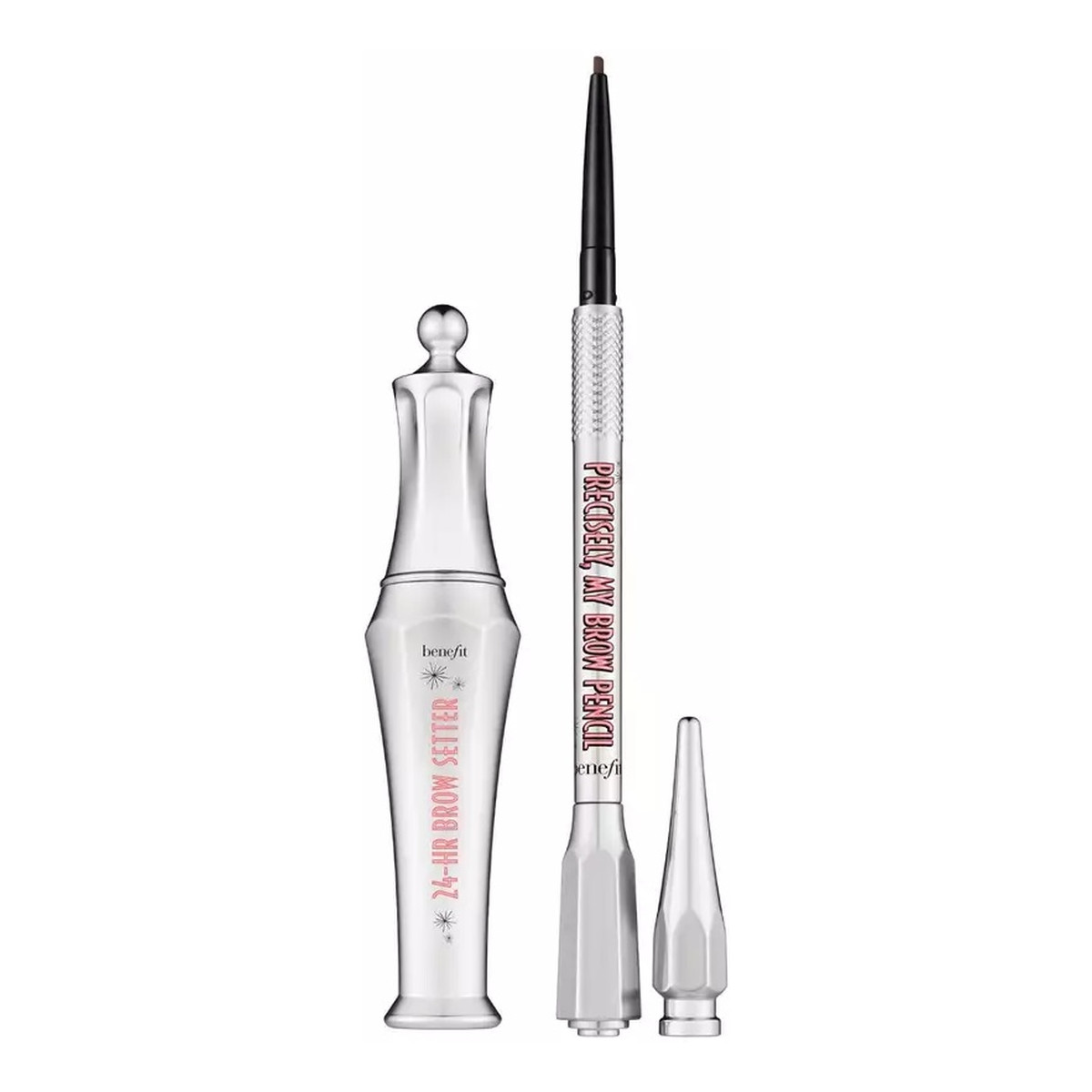 Benefit Zestaw Brow Bigshots 24-Hour Brow Setter żel do brwi Clear + Precisely My Brow Pencil kredka do brwi Warm Deep Brown