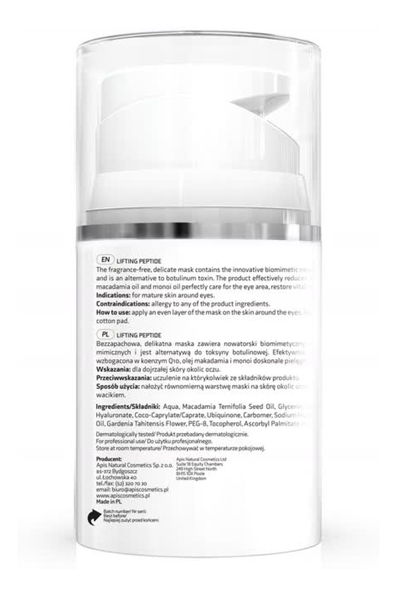 Liftingująco-napinająca maska pod oczy z SNAP-8 peptydy