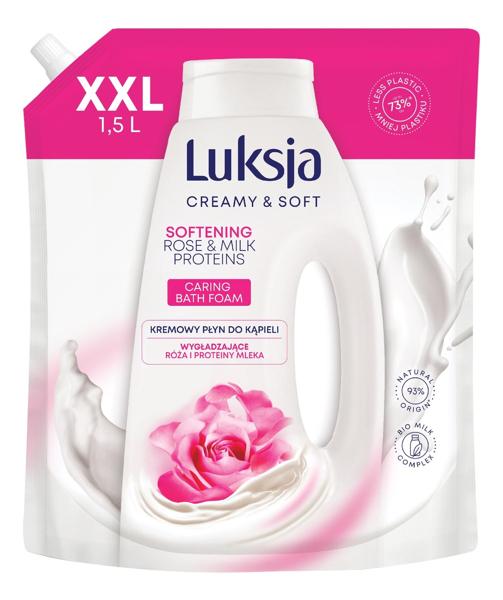 Kremowy płyn do kąpieli softening-rose & protein milk-zapas