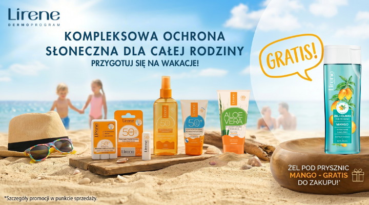 Lirene Sun kosmetyki na słońce min. 49zł | Żel pod prysznic Mango Gratis