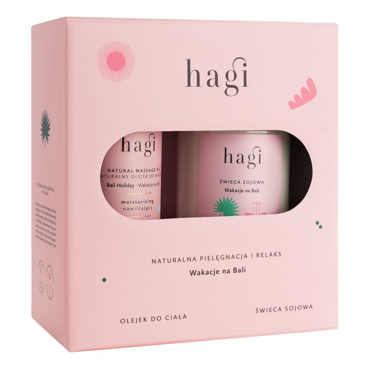 Hagi Wakacje na Bali Zestaw świeca sojowa 215ml + olejek do ciała 100ml