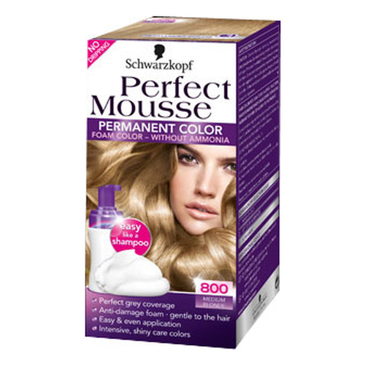 SCHWARZKOPF | Pianka Koloryzująca Do Włosów Perfect Mousse 800 Średni ...