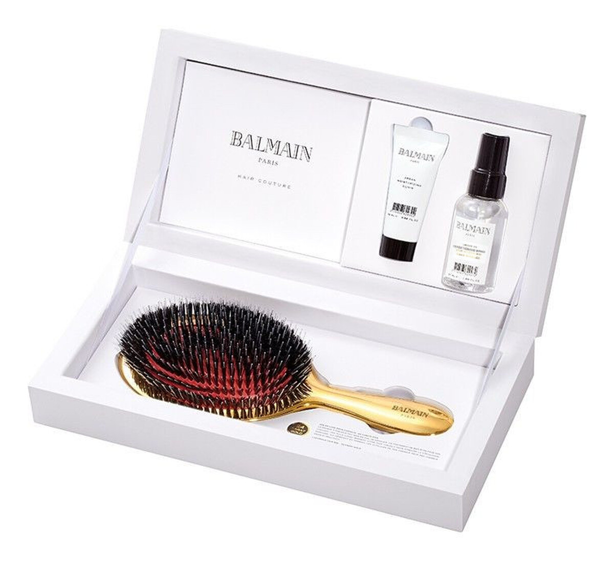 zestaw (szczotka do włosów + Travel Argan Elixir 20ml+ Travel Leave-In Conditioner 50ml)