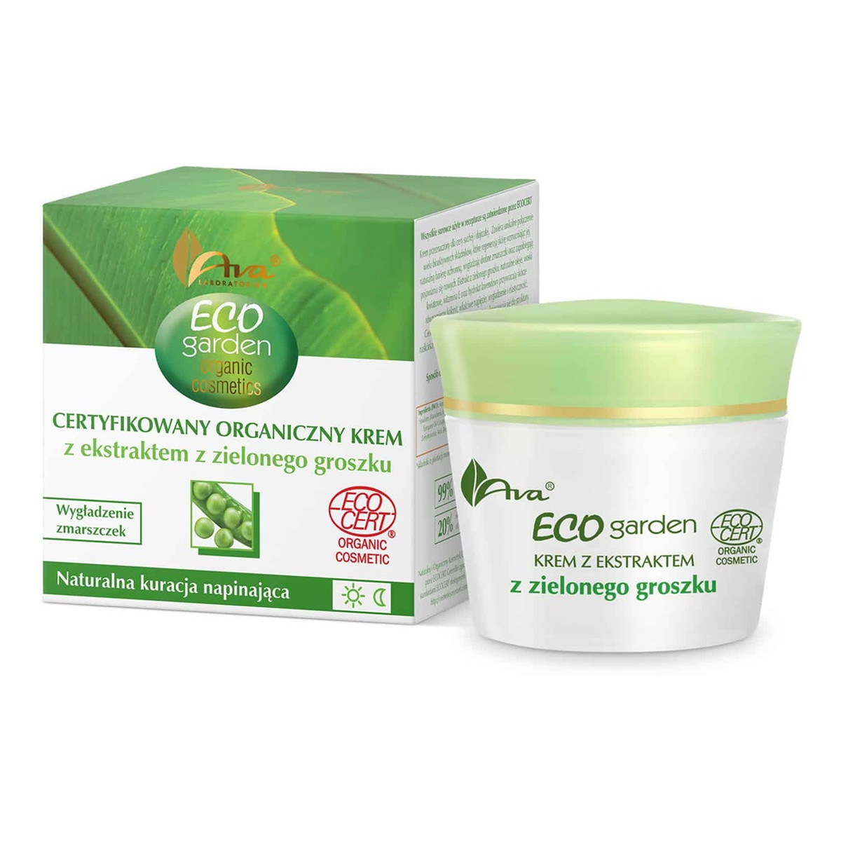 Ava Laboratorium Eco Garden certyfikowany organiczny Krem z ekstraktem z zielonego groszku 50+ 50ml