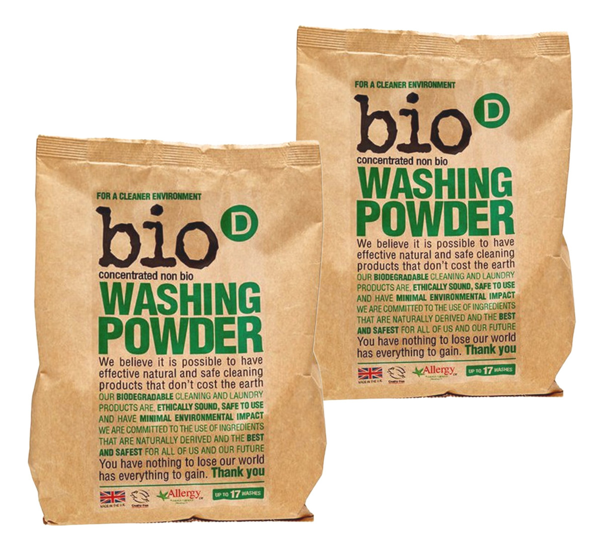 Skoncentrowany hipoalergiczny niebiologiczny proszek do prania 2x1kg