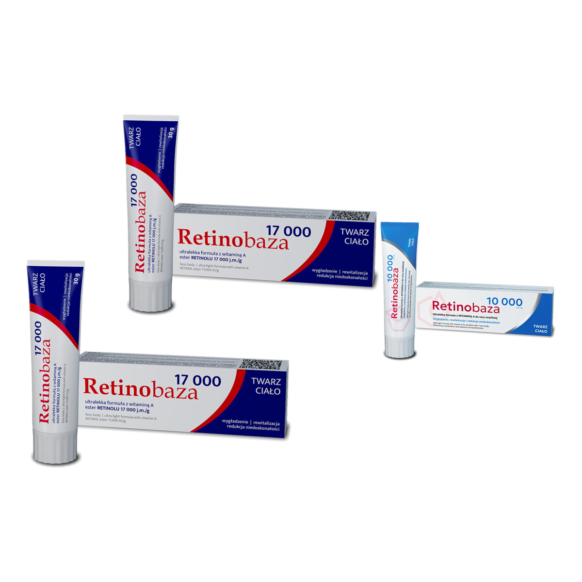 Retinobaza RETINOBAZA 17000 Krem farmaceutyczny z witaminą A 2x17000 + 1x10000 3x30g