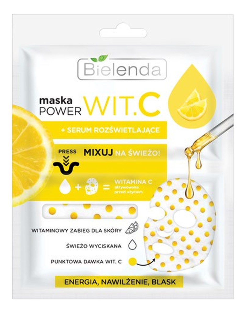 Maska w płacie + serum rozświetlające cytryna
