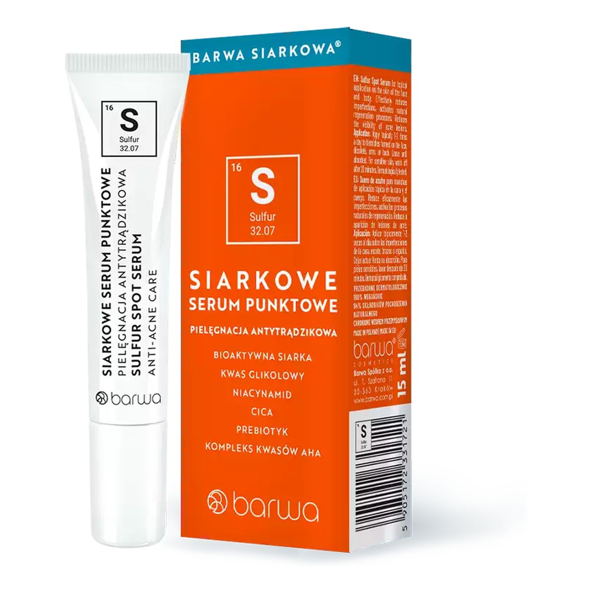 Barwa Siarkowa Siarkowe Serum Punktowe 15ml