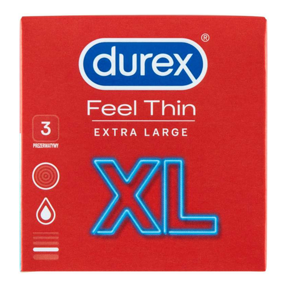 Durex Feel Thin Extra Large Prezerwatywy lateksowe 3 szt